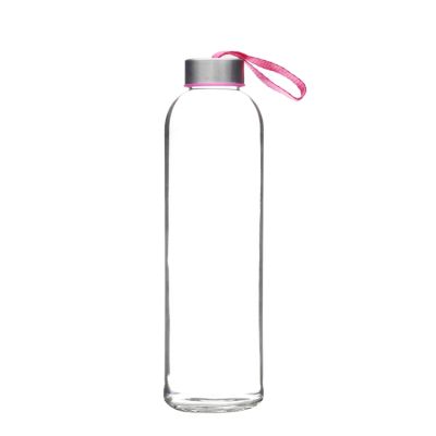 Custom 750ml Drink Bottle Clear Glass Water Bottle with Metal Cap