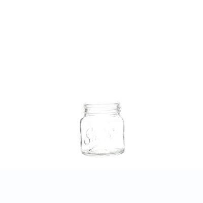 2oz Clear Mini Glass Mason Jar Short Bottle with lid 