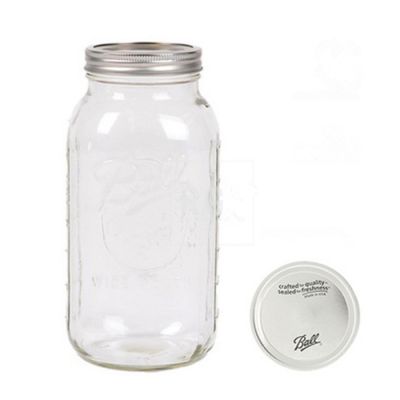 64oz Regular Mouth Glass Ball Mason Canning Jar with Metal Lid 