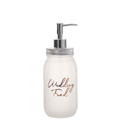 Factory supplied bathroom liquid soap dispenser glass bottle frosted mason jar