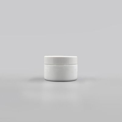 Empty 15ml opal white jar cosmetic packaging ceramic jar with plastic cap 