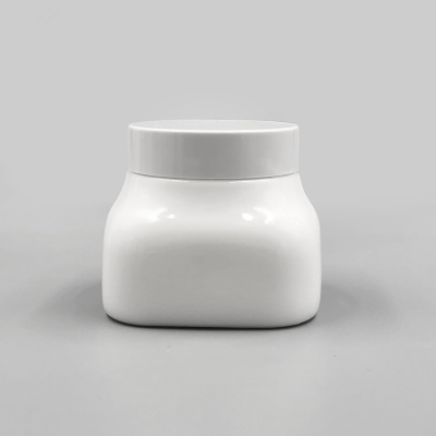 Wide mouth recycled eco-friendly face cream jar 150ml Opal white glass cosmetic jar  