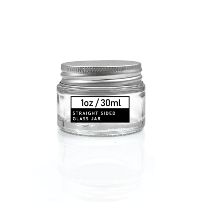 Normal size round 30ml clear glass salve jars for cosmetic use