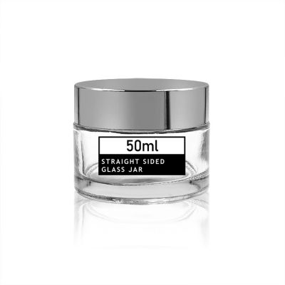 Screen Printing Leak Proof 50ml Clear Round Glass Salve Cream Jars 