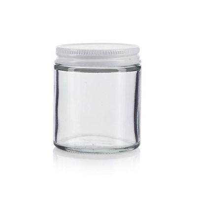  8oz clear glass cosmetic screw cap empty round jar for facial cream 