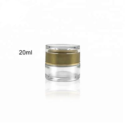 Airless empty 20ml clear glass cosmetic jar for skin care products 