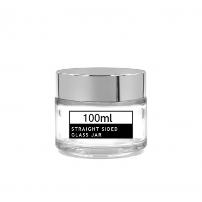 Empty transparent round side glass hair cream jar 100g 