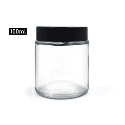 Flint round 100ml glass body cream jar with pp lid 