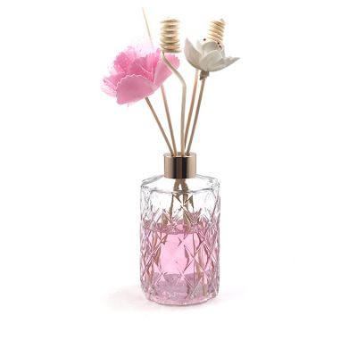 Big capacity embossed 330ml fancy air reed diffuser bottles wholesale