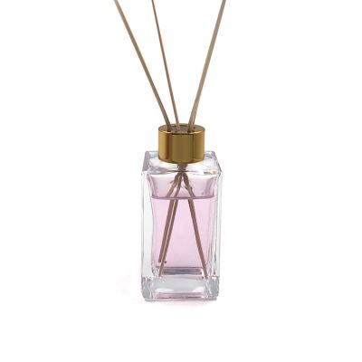 Decorative 115ml square crystal reed diffuser glass bottle empty 