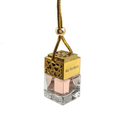 Cheap price 6ml glass air fresheners hanging bottle with golden cap 