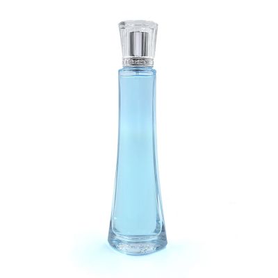 Cheap price tall 100ml glass perfume bottle with atomizer sprayer 