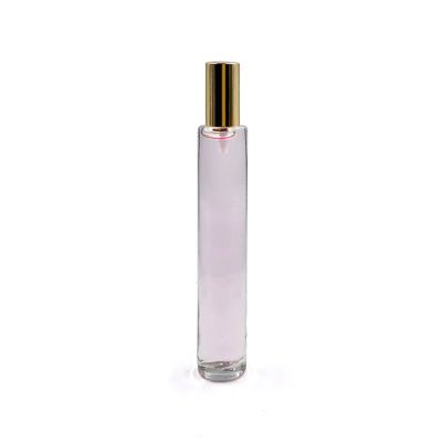 Custom cylindrical shape perfume round glass bottle 30ml with metal lid 