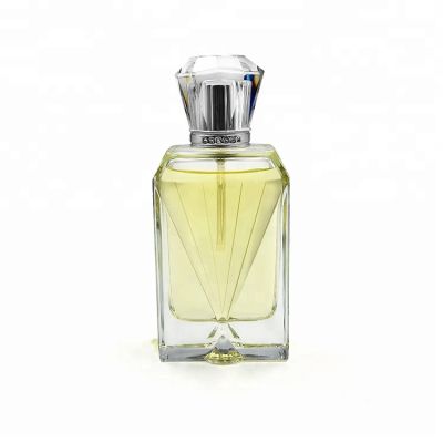 Diamond shape 100ml crystal glass perfume bottle 