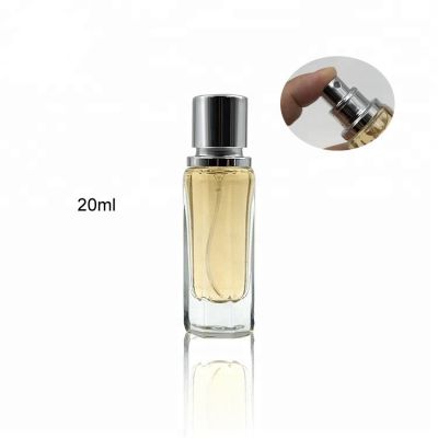 Empty 20ml hexagonal perfume clear glass bottle spray atomizer 
