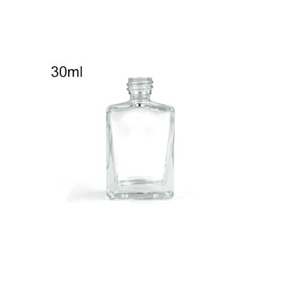 Plain cube glass perfume bottle 30ml with alum atomizer 