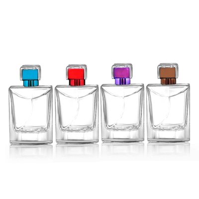 100ml Custom made square empty glass perfume spray bottle wholesale 