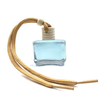 15ml Flat square glass hanging perfume bottle for car fragrances 