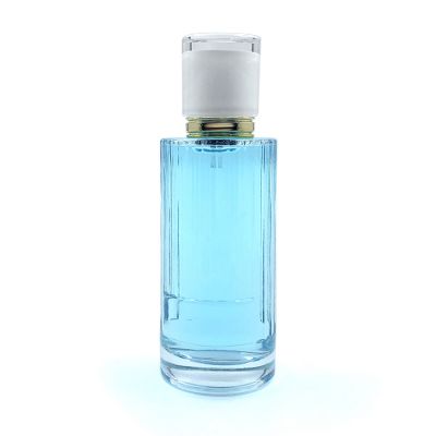 Normcore style 100ml glass spray perfume fragrance bottle with white plastic cap 