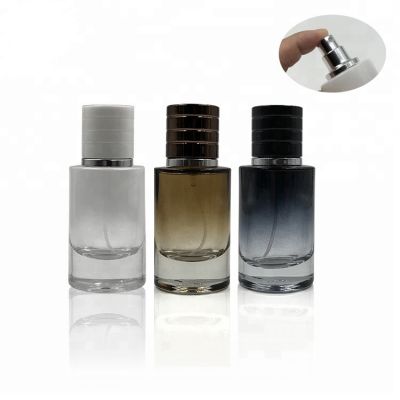 Refillable 30ml airless bottle glass perfume bottle with plastic cap