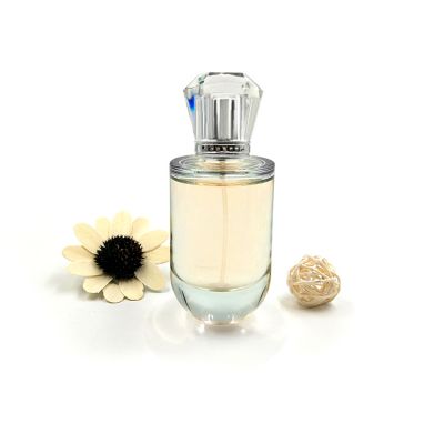 Refillable 75ml spray perfume glass bottle with crimp atomier cap