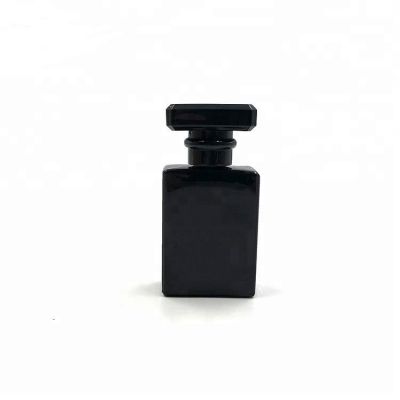 Square 30ml black perfume bottle glass