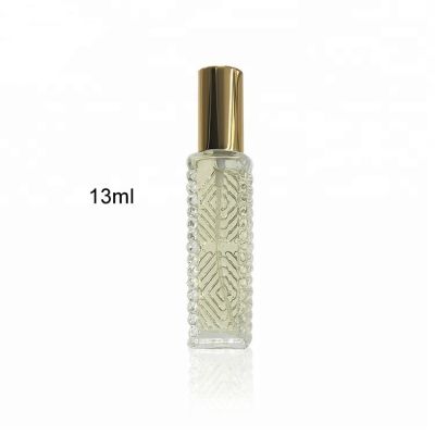13ml Empty transparent small small perfume tester bottle with golden alumite lid 
