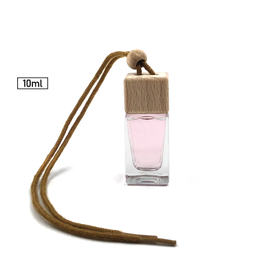 Empty Square Car Perfume Bottle Hanging Air Freshener Car Diffuser Glass Bottle 10ml 