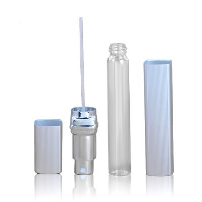 Fancy 12ml square pocket perfume vial glass perfume bottle with alum cover