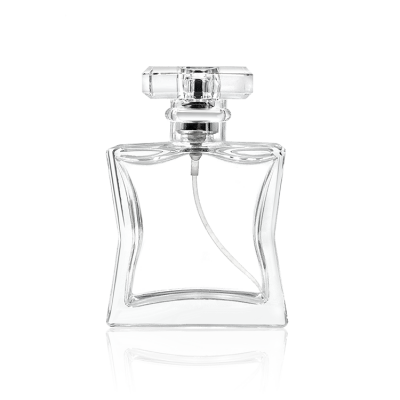 50ml glass perfume bottle elegant perfume spray bottle with plastic acrylic cap 