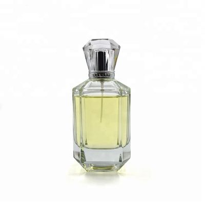 Luxury antique heavy glass perfume bottle 100ml with crimp neck spray
