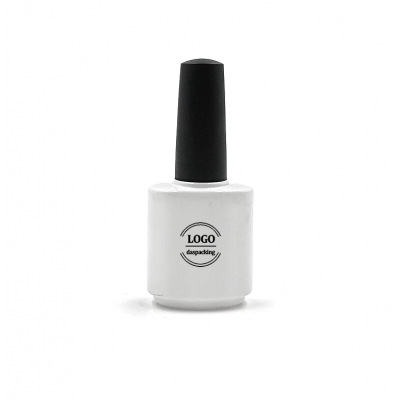 15ml flat square empty white uv gel glass nail polish bottle with brush cap