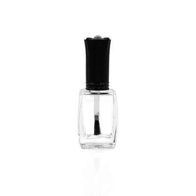  Custom design 14ml square empty glass nail polish bottle holder with caps and brush 