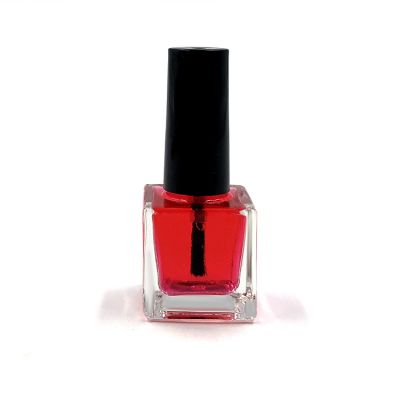 Custom made 8ml gel glass nail polish bottle with brush cap 