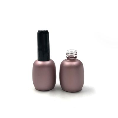 Customized empty round nail polish bottle 15ml with black brush