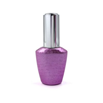 High-end UV protective 12ml fancy flat shape empty glass nail polish bottle 