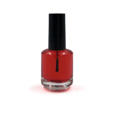 Wholesales 15ml clear round glass nail polish bottle with high quality lid