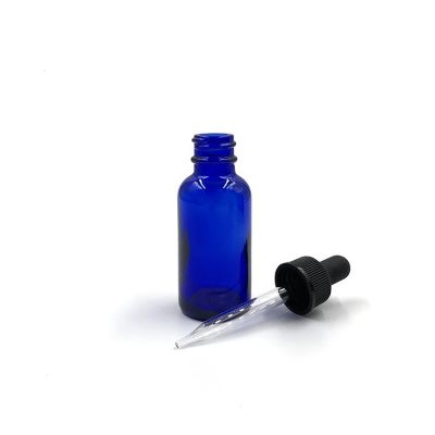 High Quality 30ml Cobalt Blue Boston Round Glass Bottle 