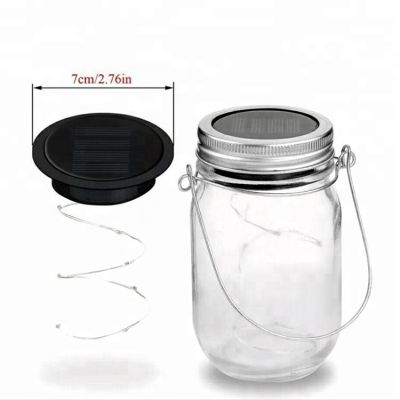 Christmas decor use solar led light metal lid for mason jar 