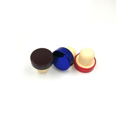 Wholesale aluminium top T shape synthetic wine corks for liquor bottle 