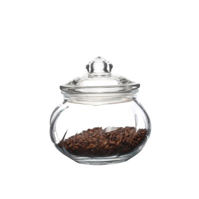 Manufacture round glass storage jar cheap preserve food bottle jar supplier 