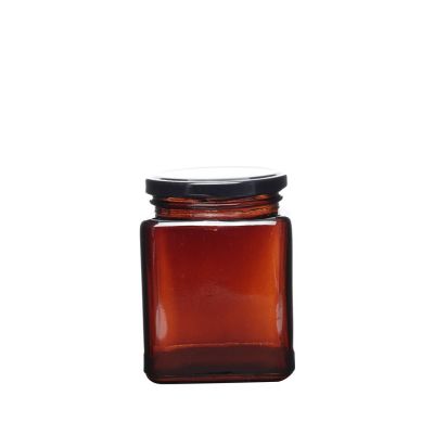 amber honey unique design amber sauce honey glass jar 