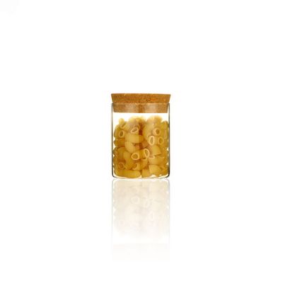 Round airtight 6oz 8oz 10oz 12oz high borosilicate glass jar with cork lid 