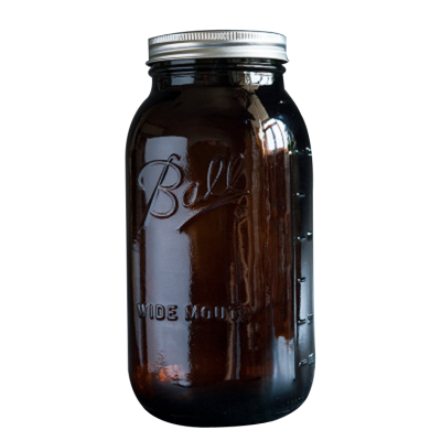 Wholesale ball amber mason jar 64oz big capacity storage jar with matel lid for cook