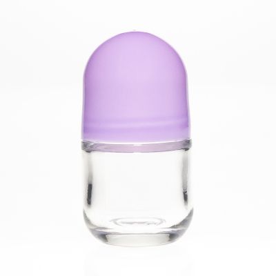 50ml Clear Cosmetic Packaging Perfume Jar 2oz Glass Deodorant Bottles with Roll On Ball 