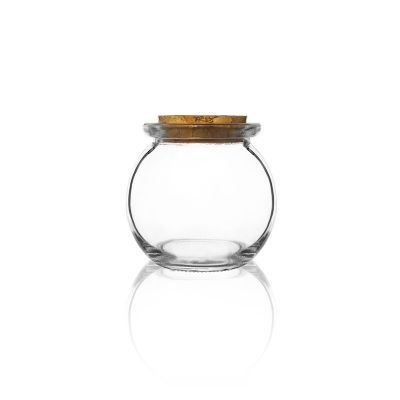 150ml round ball shape logo oem printed glass packaging bottle for pudding 