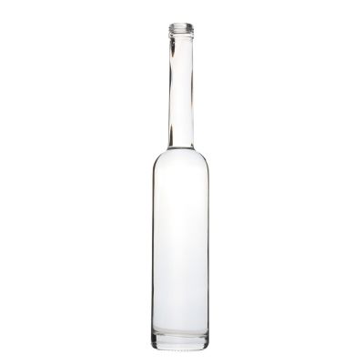 New custom 500ml ice wine bottle liqueur clear cylinder shape thin tall liquor bottles with screw lid 