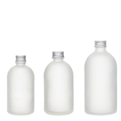 250ml 350ml 500ml frosted round boston bottle glass wine with aluminum cap for liquor spirit drink 