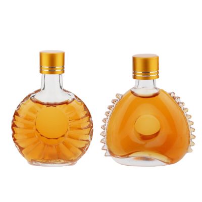 50ml Small wine bottle shaped clear glass spirit mini whisky bottle for sale 