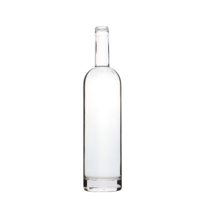 New custom thick bottom empty vodka brandy whisky gin rum clear glass bottles 750ml with screw cap 